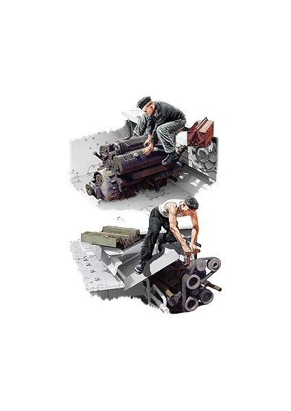 Miniart 35331 1:35 Panzer Iii/ıv Tür Için Maybach Hl 120 Motor. Tamir Ekibi ile Birlikte.