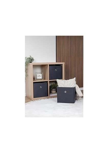 Dekoratif Çok Amaçlı Raf Düzenleyici Seti, Antrasit Renk, 26X41X20 Cm, 3'lü Set, Ev ve Ofis Için Sa