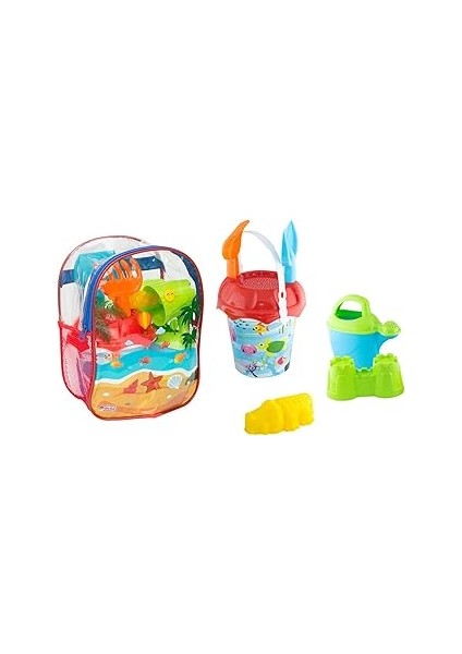 Dede 3499 Resimli Sırt Çantalı Plaj Set, Çok Renkli