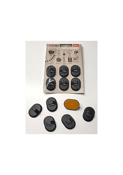 Maskeas 6 Adet Çok Amaçlı Asma Aparatı (Siyah)