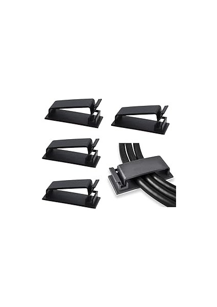 Yunhan Yapışkanlı Kablo Yönetim Klipsleri, Kablo Düzenleyiciler Tel Klipler Tv Pc Için Kablo Tutucu