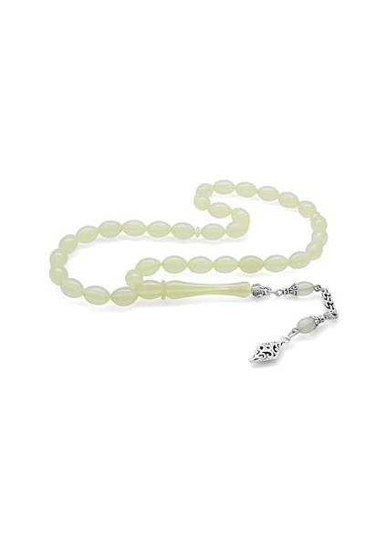 (Tesbihane) Kararmaz Metal Püsküllü Arpa Kesim Kedigözü Tesbih