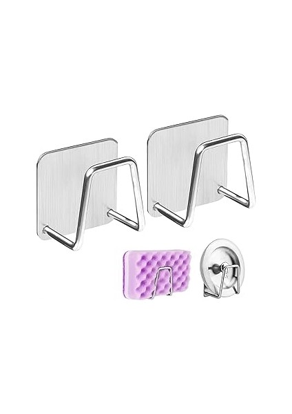 Orret 2 Adet Metal Bulaşık Sungeri Askısı, Eviye Lavabo Içi Bulaşık Sungeri Askısı, Çok Amaçlı