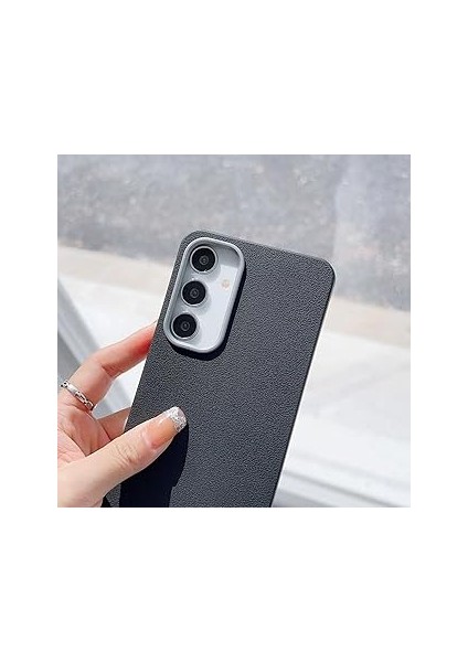 Teknosepetim S25 / S24 ile Uyumlu Pu Deri̇ Kılıf Içi Kadife Metal Çerçeve Darbeye Kar