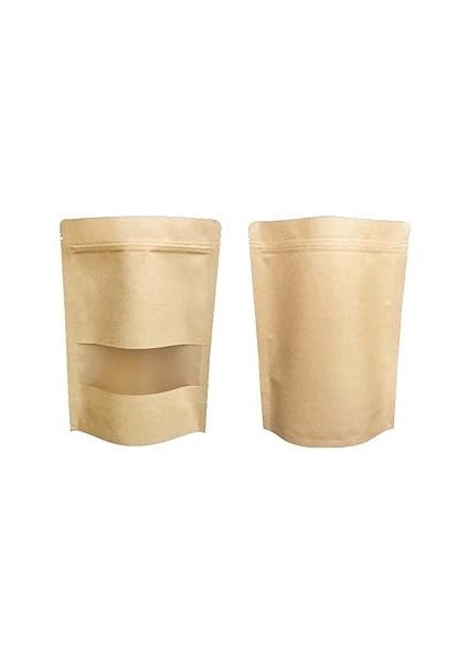 Eposet Pencereli Kağıt Doypack (18X29) 50 Adet | Gıda ile Temasa Uygun | Kilitli Kolay Açma Kapama