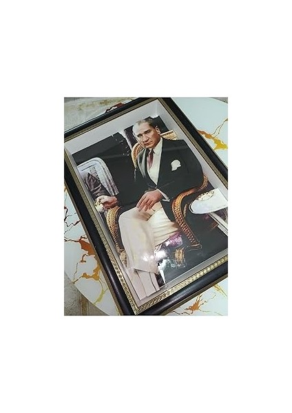 Atölyeden Sanata 32 Mustafa Kemal Atatürk 35 x 50 Rölyef Tablo Si̇yah 35 x 50