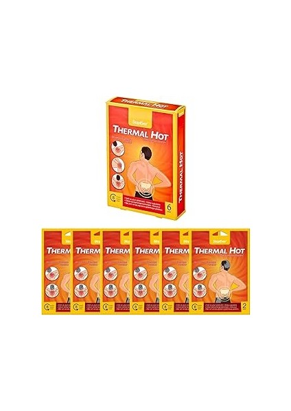 Stopever Thermal Hot Sıcak Terapi Flasteri - 6'lı Paket | Kas ve Bel Ağrılarını Hafifletmeye Yardım