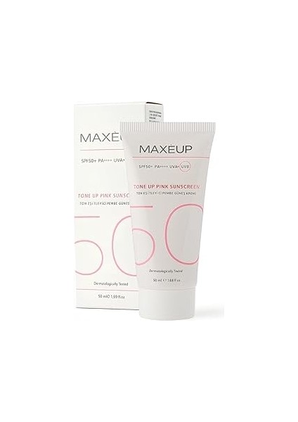 Maxeup Ton Eşitleyici Aydınlatıcı Güneş Kremi SPF50+/PA++++ Güneş Koruyucu 50ML