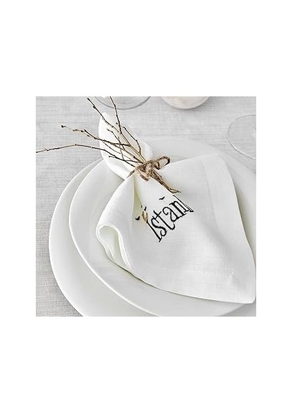 Galata Siyah Peçete Runner Set