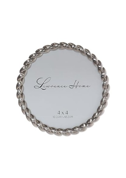 Lawrence Frames 4x4 Yuvarlak Fırçalanmış Nikel Metal Resim Çerçevesi Halat Tasarımı