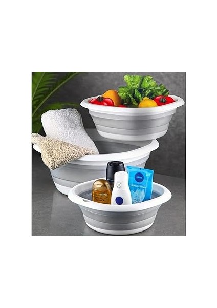 Orret Katlanabilir Silikon Badya,akordiyon Plastik Leğen,katlanabilir Leğen (31X31)