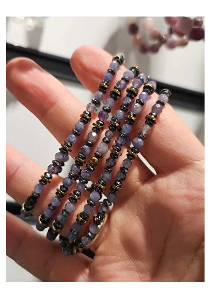 % 100 Doğal Safir Taşı Bileklik Hematit Taş Tasarımlı