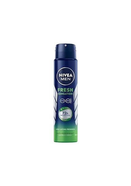 Men Erkek Sprey Deodorant Fresh Sensation 250 Ml, 72 Saat Terleme ve Ter Kokusuna Karşı Anti-