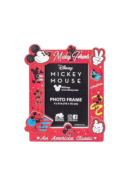Buffalo Mickey Mouse Amerikan Klasik Kutulu Reçine Fotoğraf Çerçevesi, 10 x 15 cm