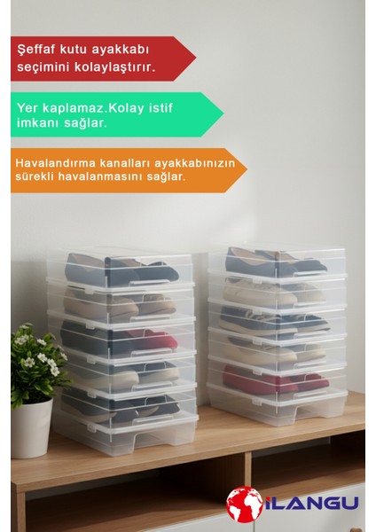 20 Adet Şeffaf Kadın Ayakkabı Saklama Kutusu-Hava Kanallı-Ayakkabı Düzenleyici fiyatları