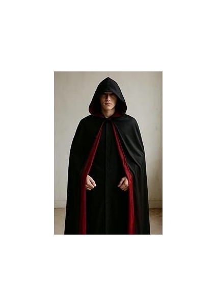 Beysüs Halloween Pelerin Şapkalı Siyah 130 cm