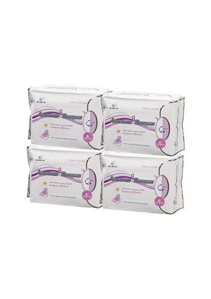 Tiens Airiz 10LU Gündüz Hijyenik Kadın Pedi Seti (4 Paket 40 Adet)