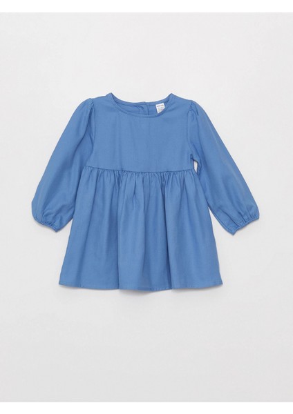 Lcw Baby Mavi Bisiklet Yaka Kız Bebek Elbise ve Süveter 2'li Takım fırsatları