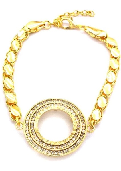 Çeyrekli Çerçeve Bileklik Altın Kaplama Arpa Zincir Taşlı Kelepçe BLK-1043 fiyatları