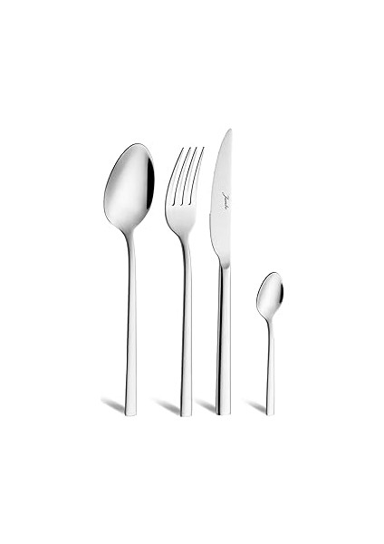 2001 24 Parça 6 Kişilik Tatlı Çatal Kaşık Takımı Çelik