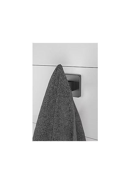 Sas Haus Ömür Boyu Paslanmaz Tek Kancalı Havlu ve Bornoz Askılığı Siyah D-011