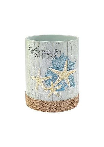 Avanti Linens - Çöp Sepeti, Dekoratif Çöp Kovası, Kıyıdan Esinlenen Banyo Dekoru (Beachcomber Kolek