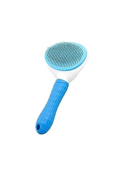 Lüks Otomatik Temizlenen Tuşlu Evcil Hayvan Fırçası Kedi Köpek Tüy Toplayıcı Tarak Mavi̇