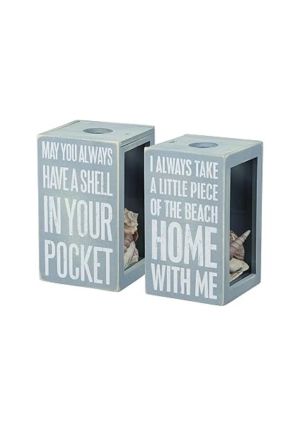 Primitives By Kathy 27813 Ev Dekoru Deniz Kabuğu Tutucu, 10 x 18 x 10 Cm, Benimle Plajın Parçası, T