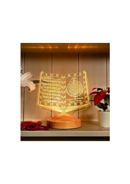 Sevgilambası Dini Hediye, Öğretmenler Günü Hediyesi 3D Değerli Öğretmenim Hediyesi Kuran-I Kerim Le