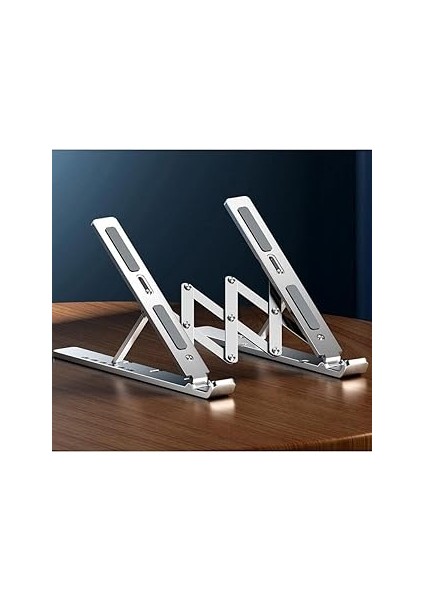 Apera BN16 Metal Kasa Alüminyum Dizüstü Laptop Bilgisayar Standı Katlanır Çantalı Telefon Tutuculu