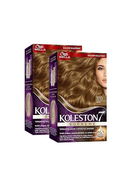 Wella Koleston Supreme Saç Boyası 7/0 Kumral X2'li