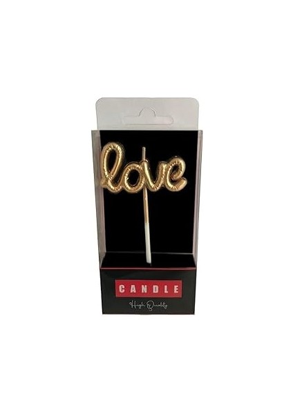 Love Yazılı Folyo Balon Şekilli Mum MUM1002-3