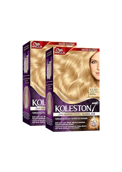 Wella Koleston Supreme Kit 12/0 Çok Açık Doğal Sarı X2'li Set