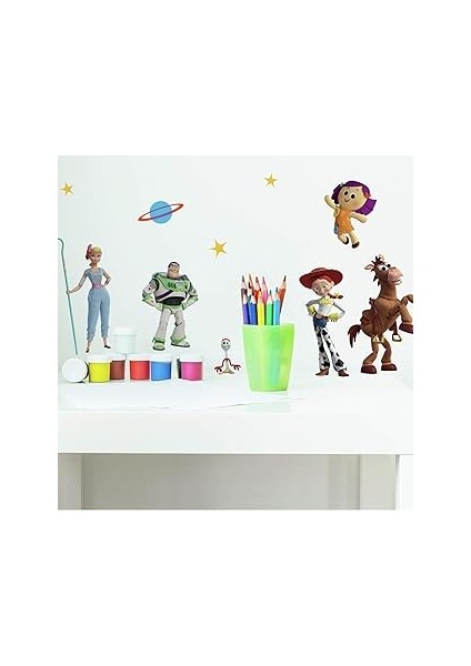 Roommates RMK4008SCS Toy Story 4 Soy ve Yapıştır Duvar Çıkartması, Yeşil, Mavi, Sarı