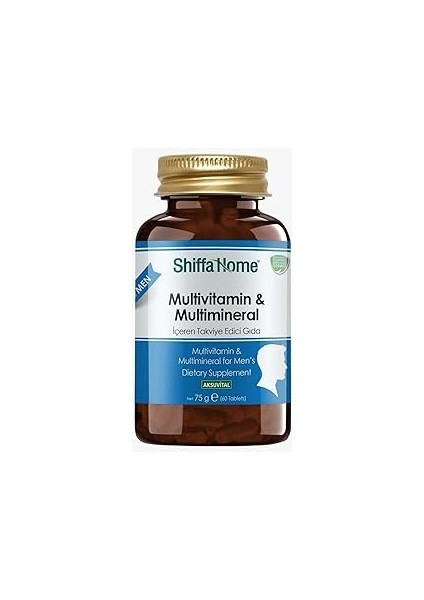 Shiffa Multivitamin Erkek 1260 Mg 60 Tablet | Cüce Palmiye ve Demir Dikeni Ekstreli | Günlük V