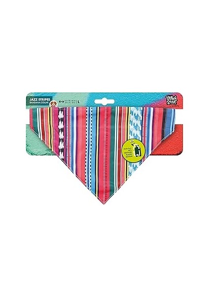 M-Pets Jazz Stripes Bandana Collar (L)