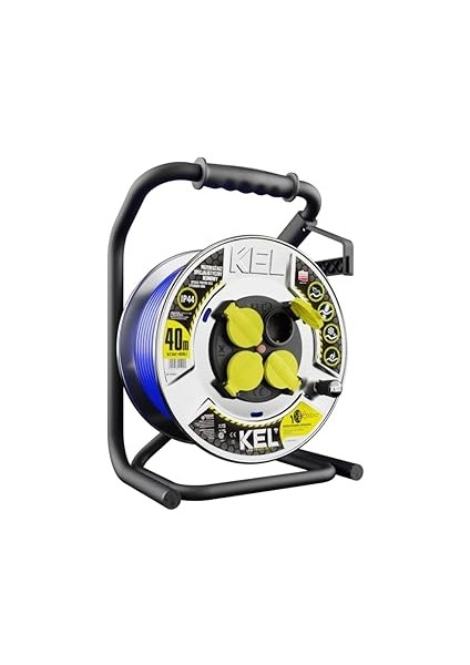 Preis-Zone Kel 99463 Ağır Hizmet Tipi Uzatma Kablosu 40M, 3x2.5 Mm2