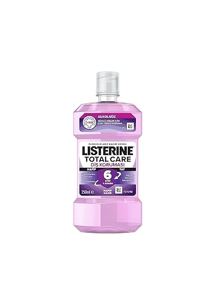 Listerine, Total Care, Diş Koruyucu, 6 Etkili Florürlü Ağız Bakım Ürünü, Hafif Tat, Sıfır Alkol, Na