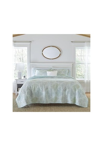 Laura Ashley Anasayfa Tuzlu Su Koleksiyonu Yorgan SETI-%100 Pamuk, Ters Çevrilebilir, Tüm Mevsim Eş