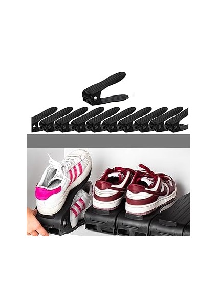 Porsima Org -201 10 Lu Ayakkabı Rampası Ayakkabı Düzenleyici Dolap Içi Organizer- Siyah