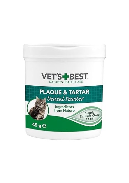 Vet's Best Deniz ve Spirulina Yosunu Özlü Kedi Plak Tartar Önleyici Ağız Bakım Tozu 45 gr