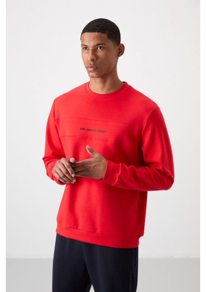 Fiesta - Lacivert Pamuklu Kalın Yumuşak Dokulu Comfort Fit Baskılı Erkek Eşofman Takım - 85253