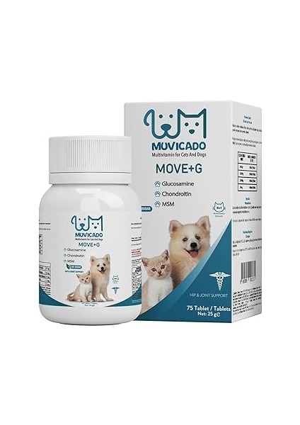 Muvicado Kedi ve Köpeklerde Eklem Sağlığı Destekleyici Glukozamin Tablet Glukozamin Msm Chondroitin