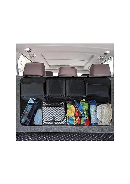 Sogex Oto Bagaj Düzenleyici Toparlayıcı Araç Organizer Araba Içi Fileli Eşya Düzenleyici 8 Cepli Ça