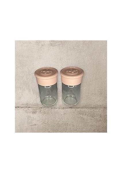 2 Adet Cam Tuzluk Plastik Kapaklı (Kutuludur)-75 cc