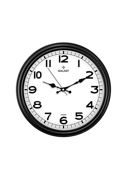 D-200-K Klasik Kadran Siyah Renk Sessiz Akar 30 cm Duvar Saati