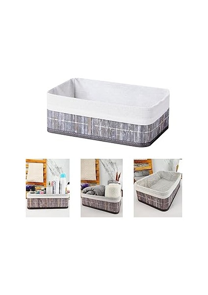 Deconox Bambu Çok Amaçlı Saklama Kutusu Düzenleyici Büyük Boy Organizer, Dekoratif Bambu Düzenleyic