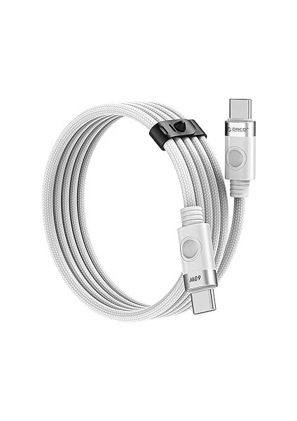 Orico 60W 3A Pd Type-C To Type-C Hızlı Şarj ve Data Kablosu Beyaz 1 Metre