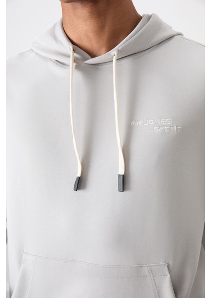 Taş Pamuklu Kalın Yumuşak Dokulu Comfort Fit Nakışlı Erkek Eşofman Takım - 85255