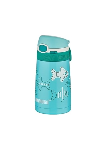 Shamobo Fiftyfifty Çocuk 350 ml Pipetli Paslanmaz Çelik Termos Bpa Içermez 7 Renk Turkuaz